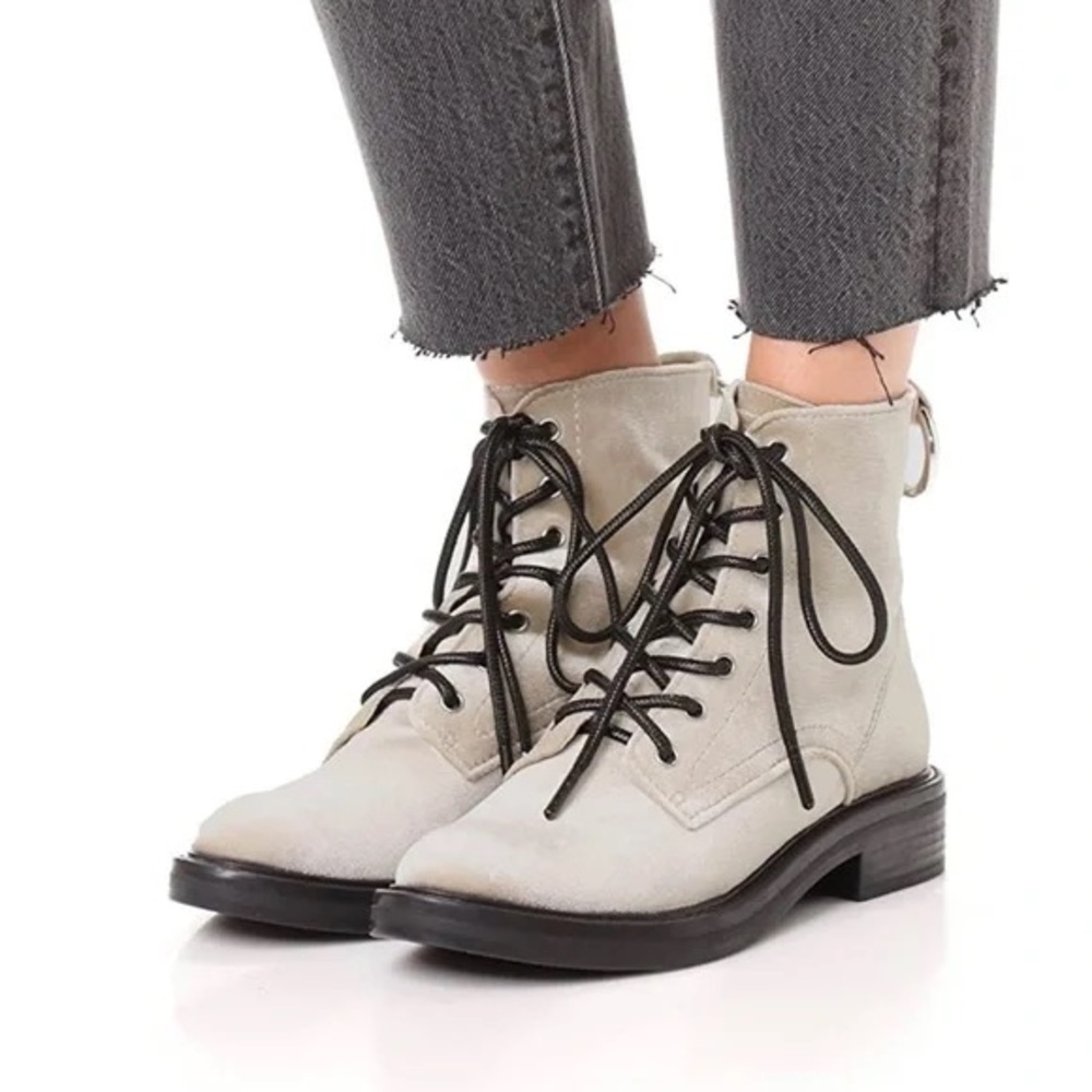 Anthropologie | Dolce Vita| Bardot White Combat Boots